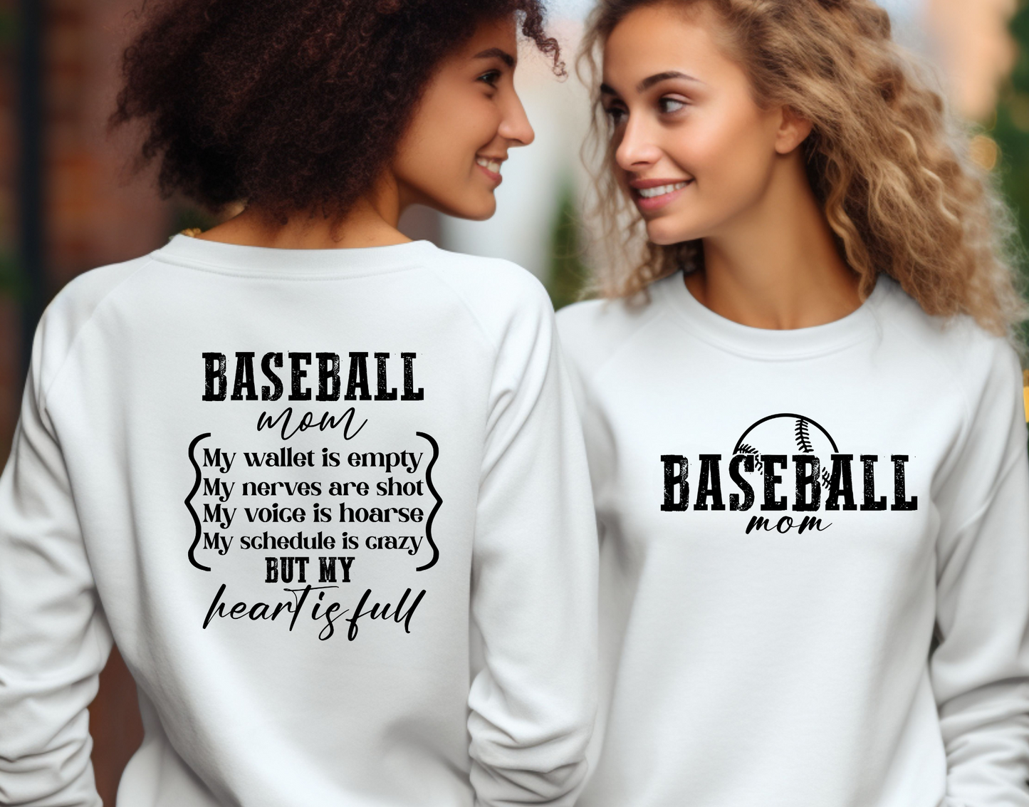 Baseball Mom Black Front and Back DTF Transfer