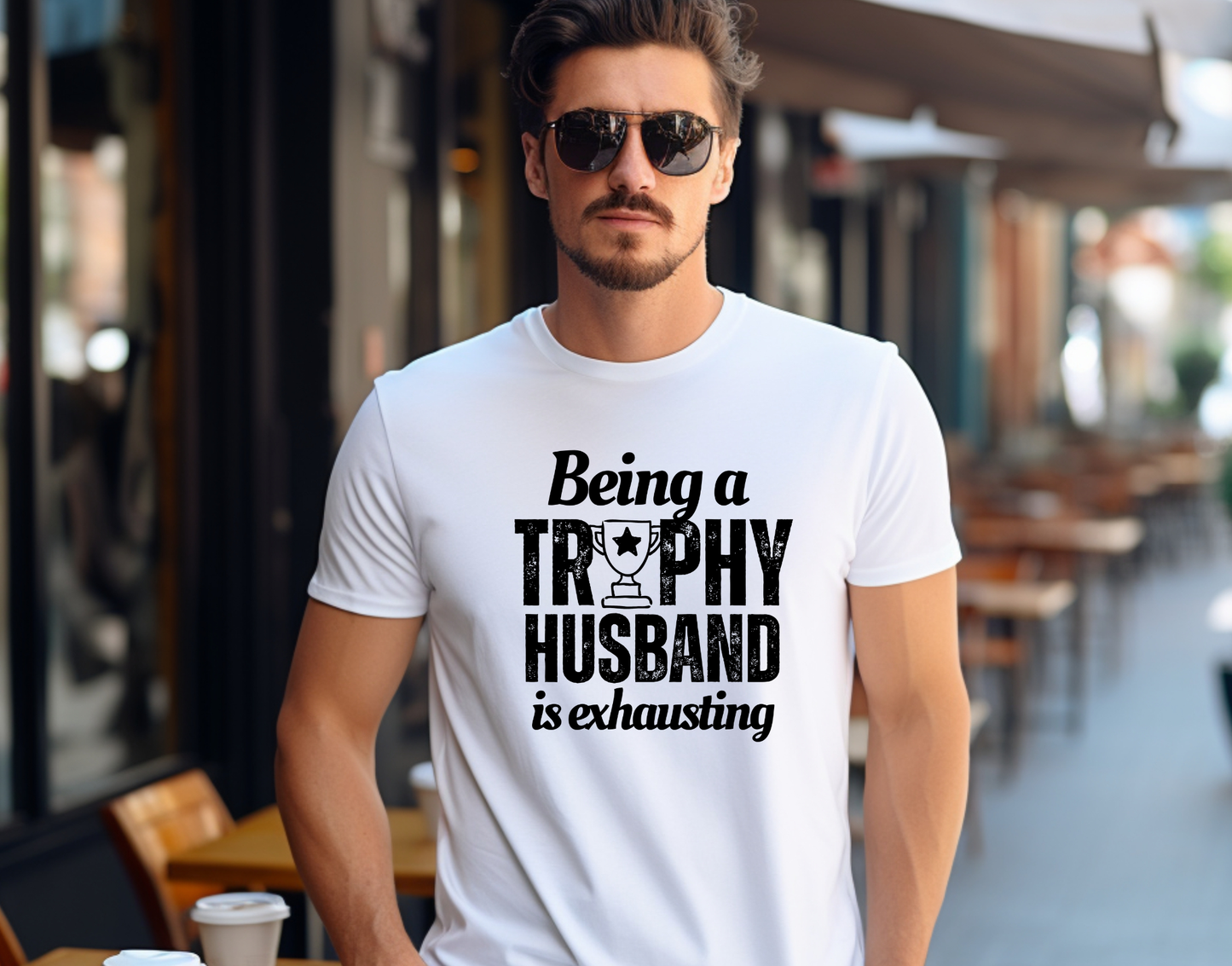 Being a Trophy Husband is Exhausting Blue DTF Transfer