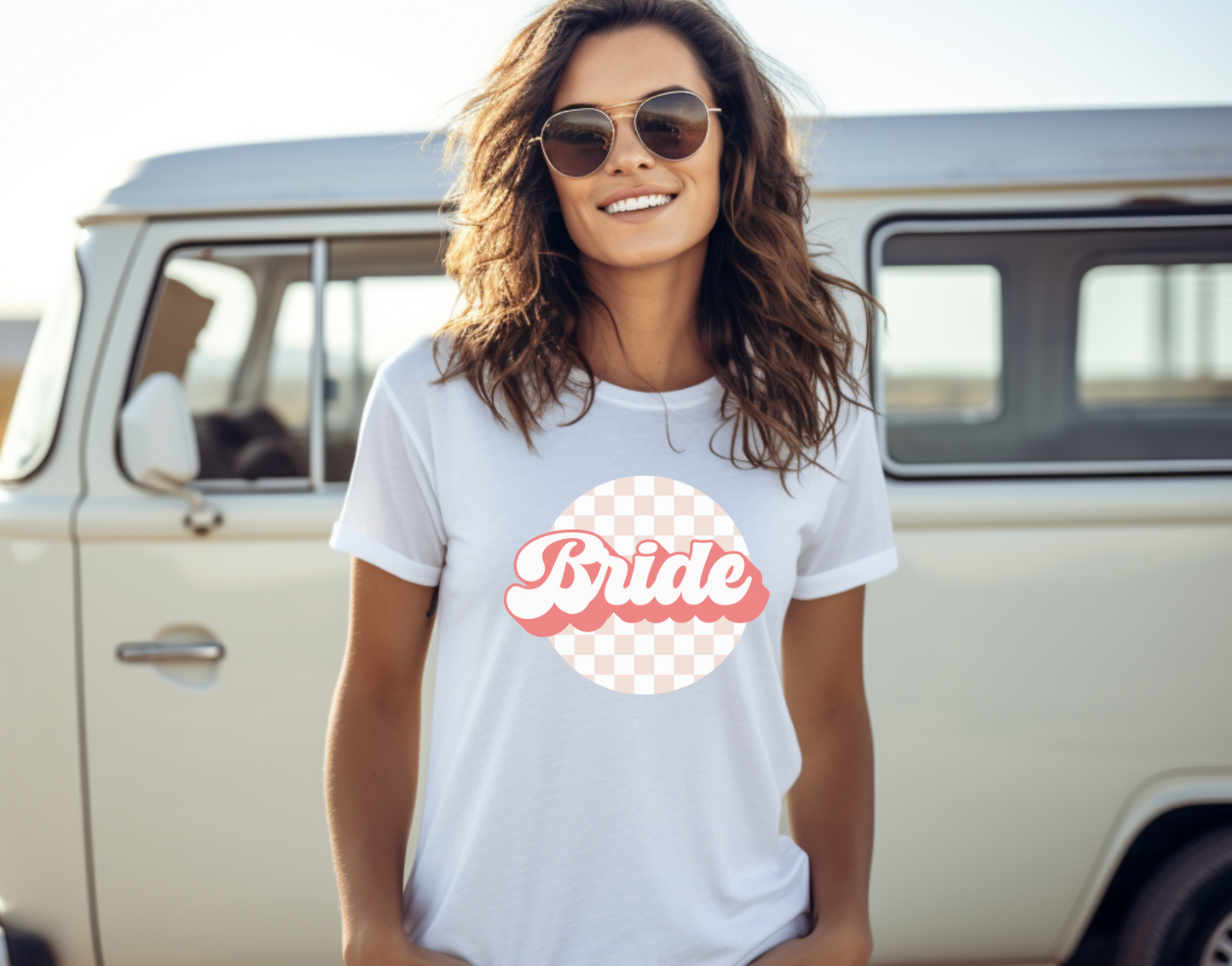 Bride Pink Plaid DTF Transfer