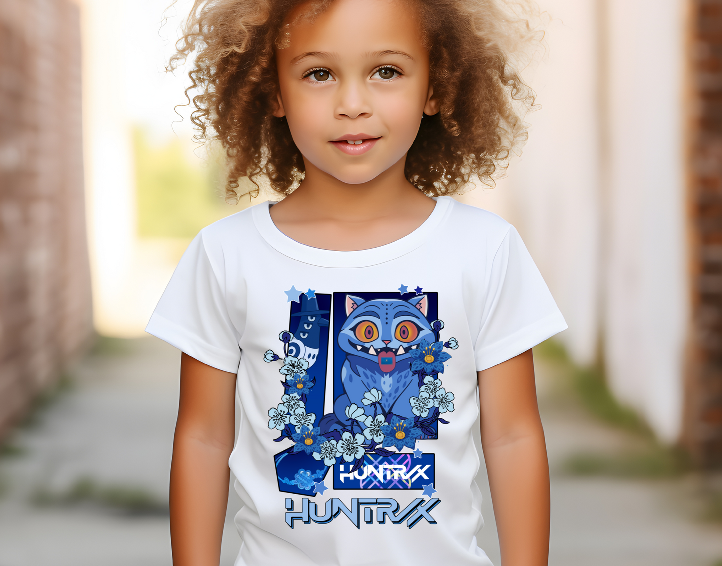 Derpy Blue Tiger Blue Floral Kid DTF Transfer
