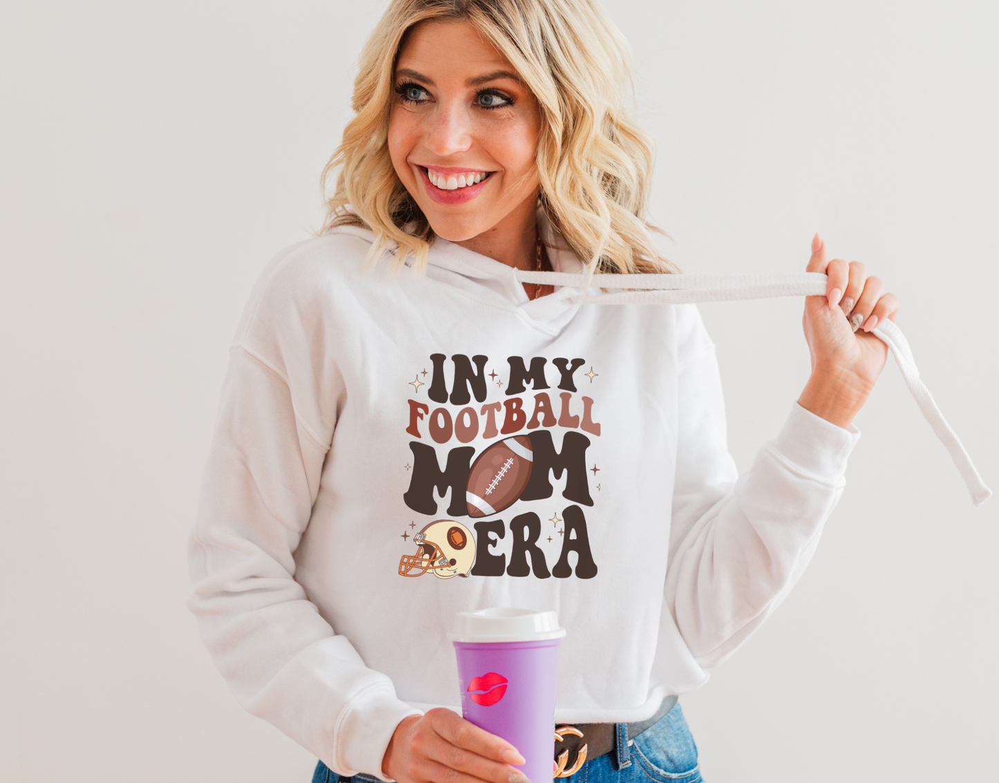 In My Football Mom Era Brown Retro DTF Transfer