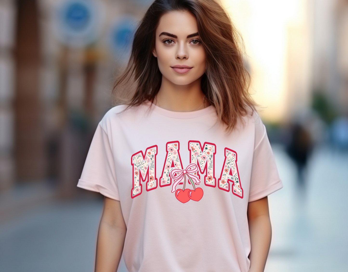 Mama Floral Cherries DTF Transfer