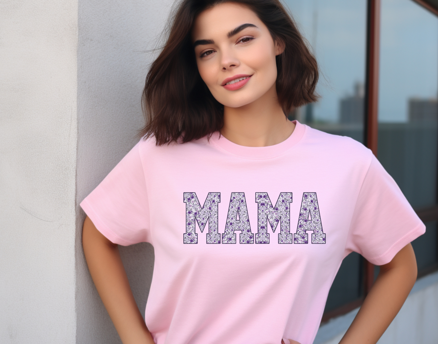 Mama Purple Floral DTF Transfer