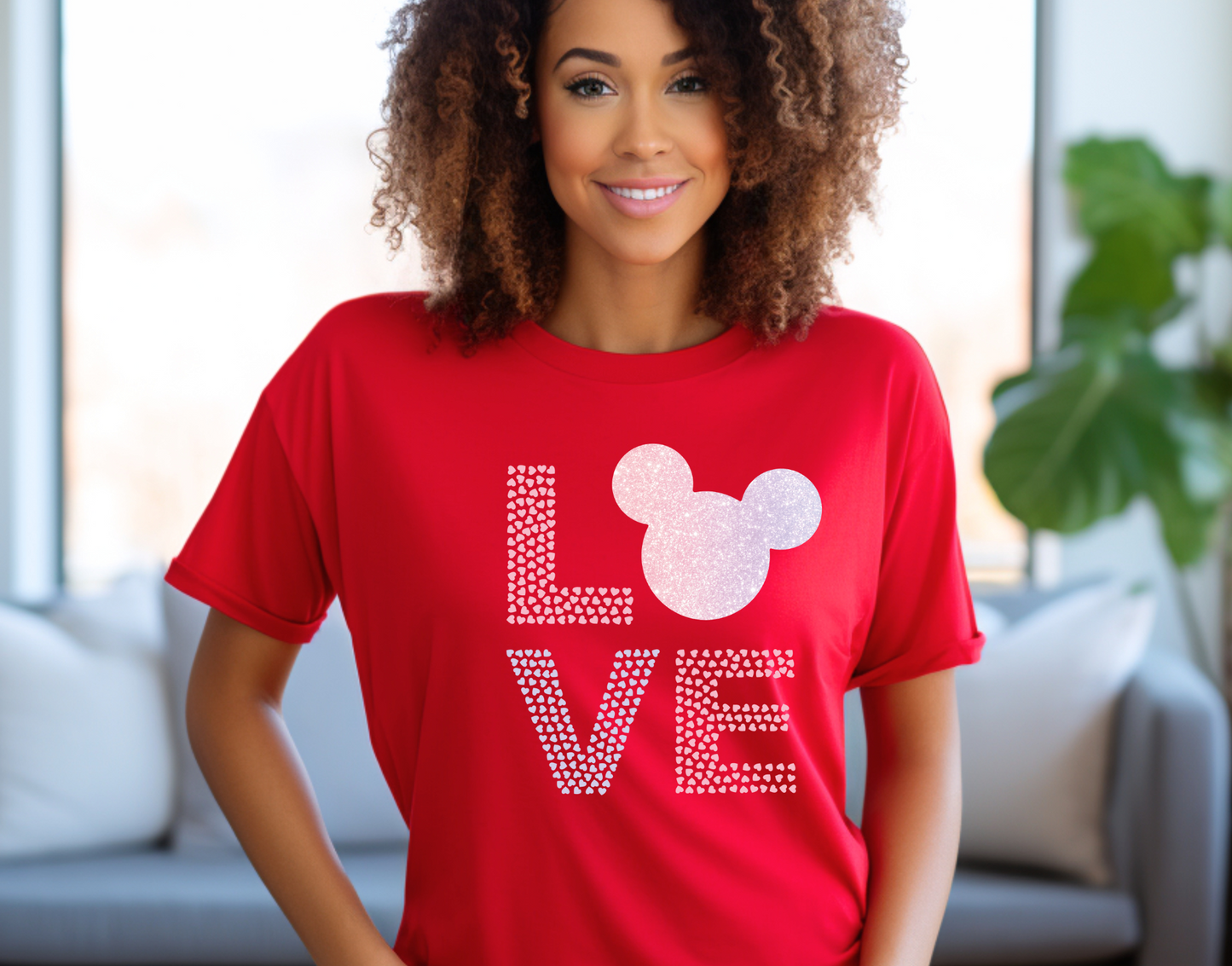 Mickey Silhouette Head Love DTF Transfer