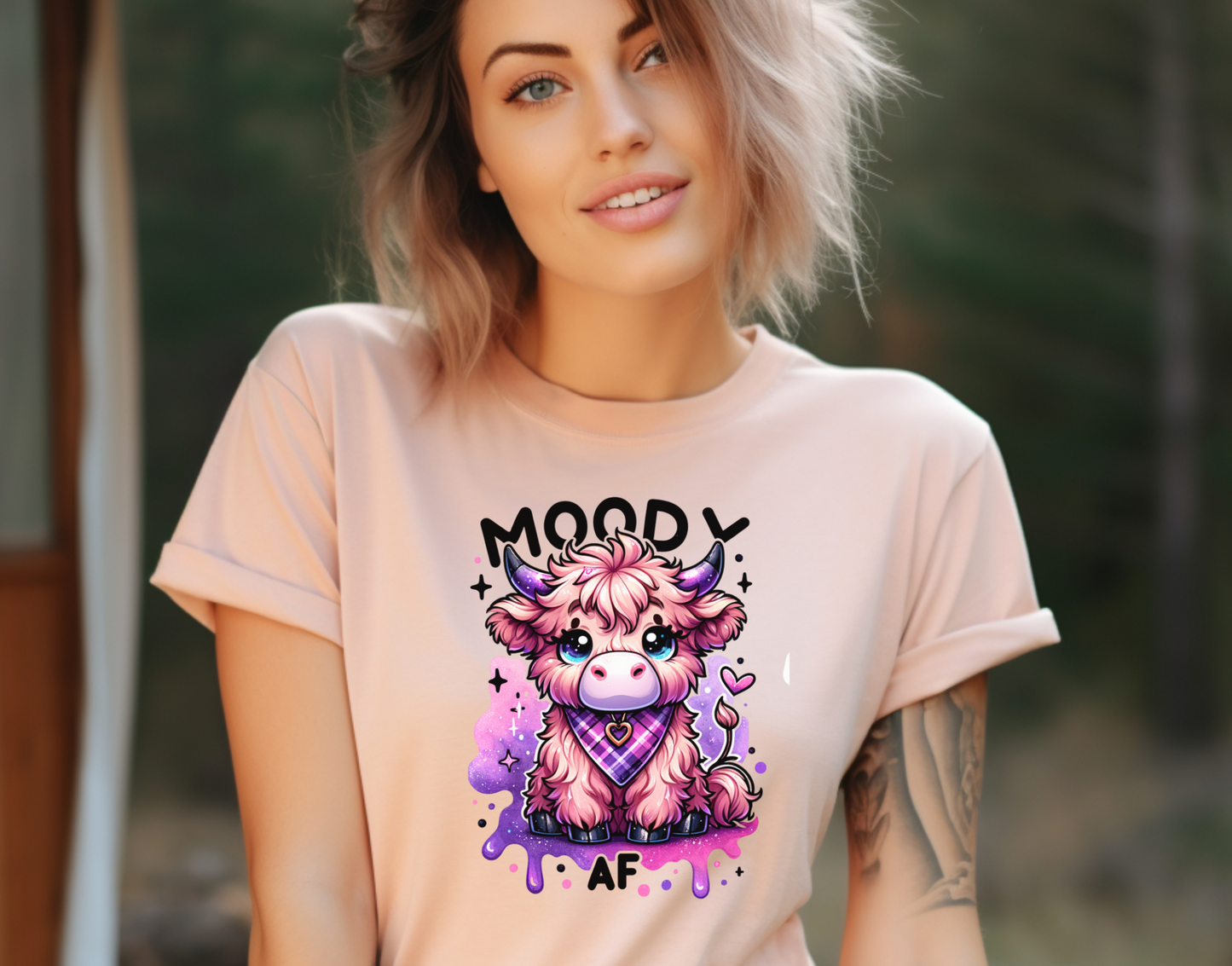 Moody AF Cow DTF Transfer