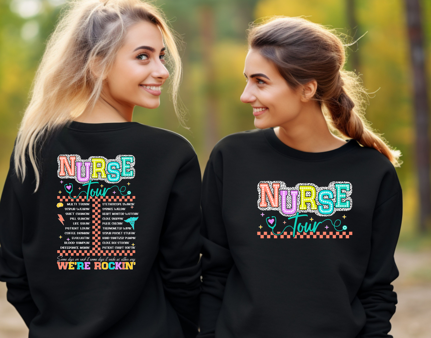 Nurse Tour Back and Front DTF Transfer