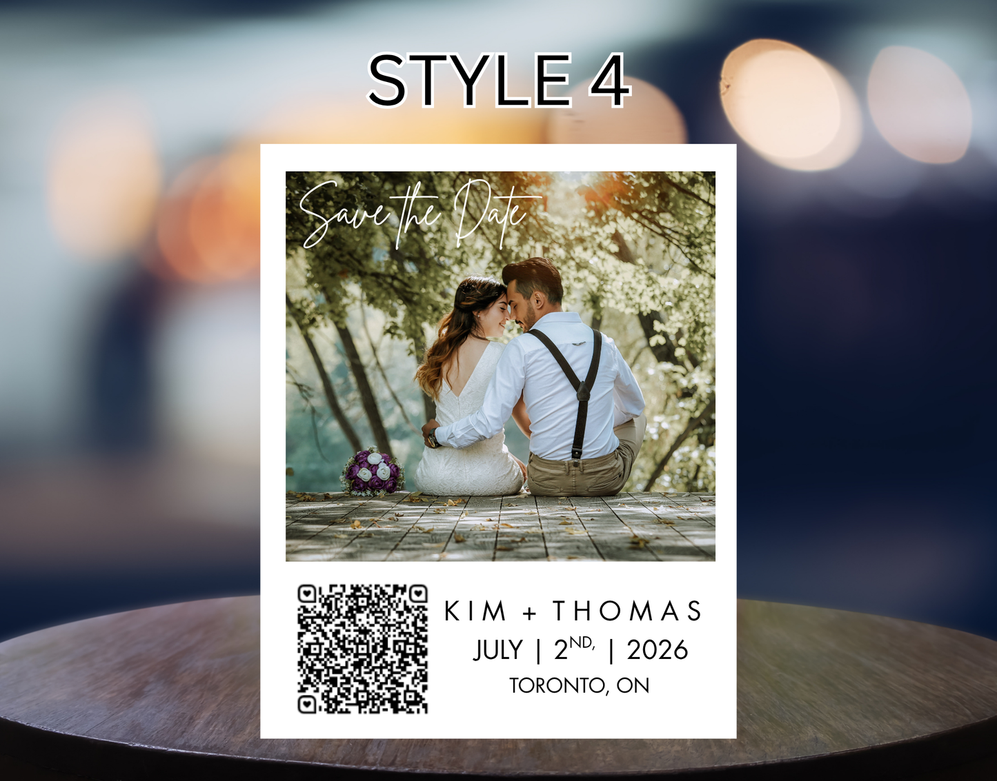 Save The Date QR Code Wedding Magnets (4 inch x 5 inch)