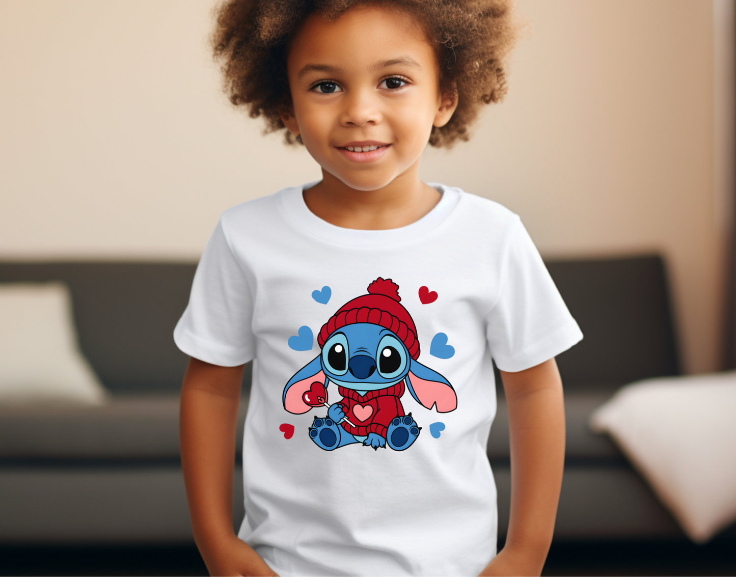 Stitch Valentines Lollipop Kid DTF Transfer