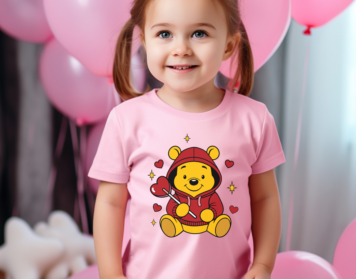 Winnie the Pooh Valentines Kid DTF Transfer