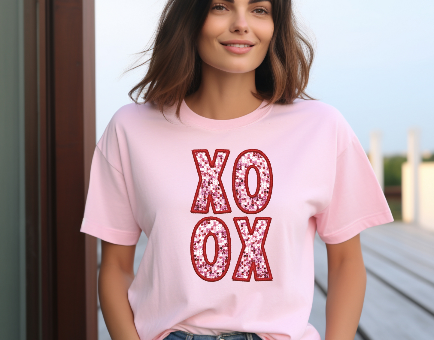 XOXO Faux Stitch Valentines DTF Transfer
