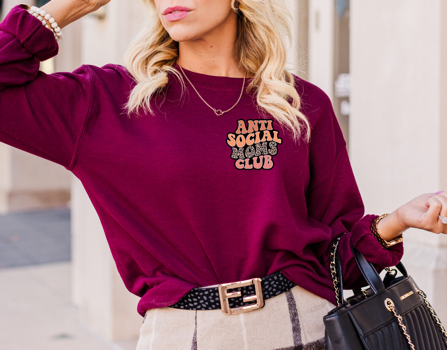 Anti Social Moms Club Tan Pocket DTF Transfer