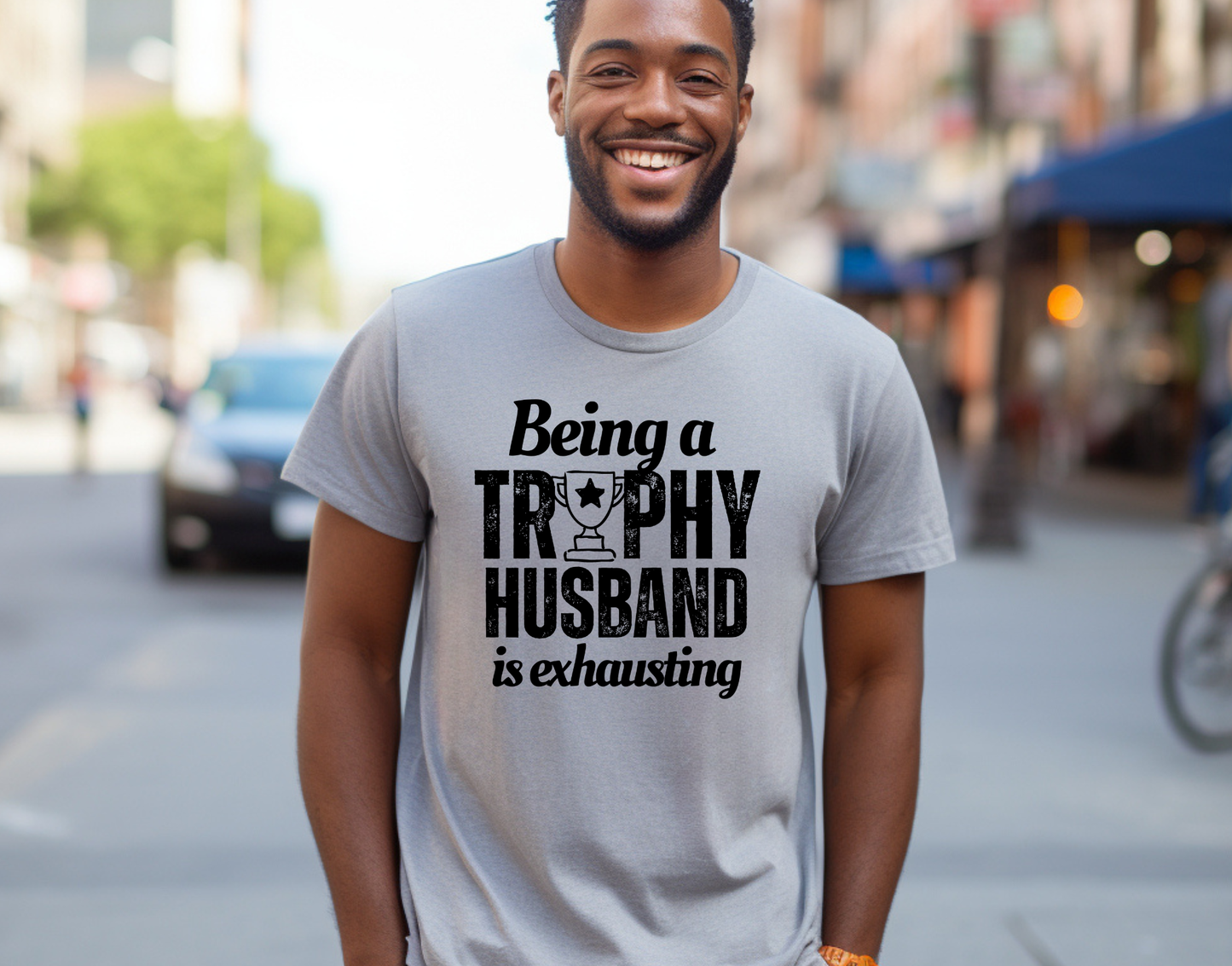 Being a Trophy Husband is Exhausting Blue DTF Transfer