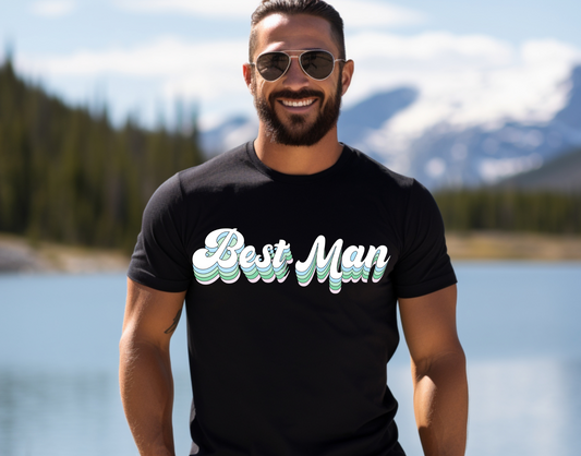 Best Man Groovy Pink DTF Transfer