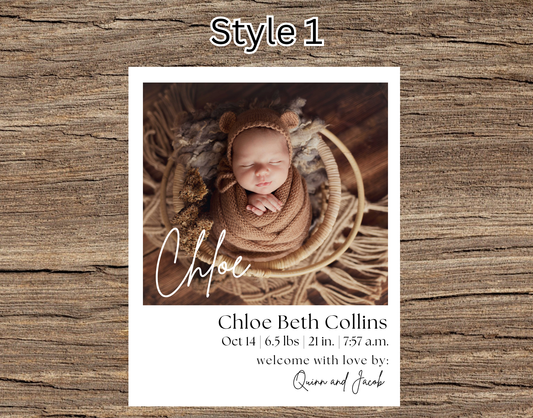 Birth Announcement Magnets (3.2 inch x 4 inch)