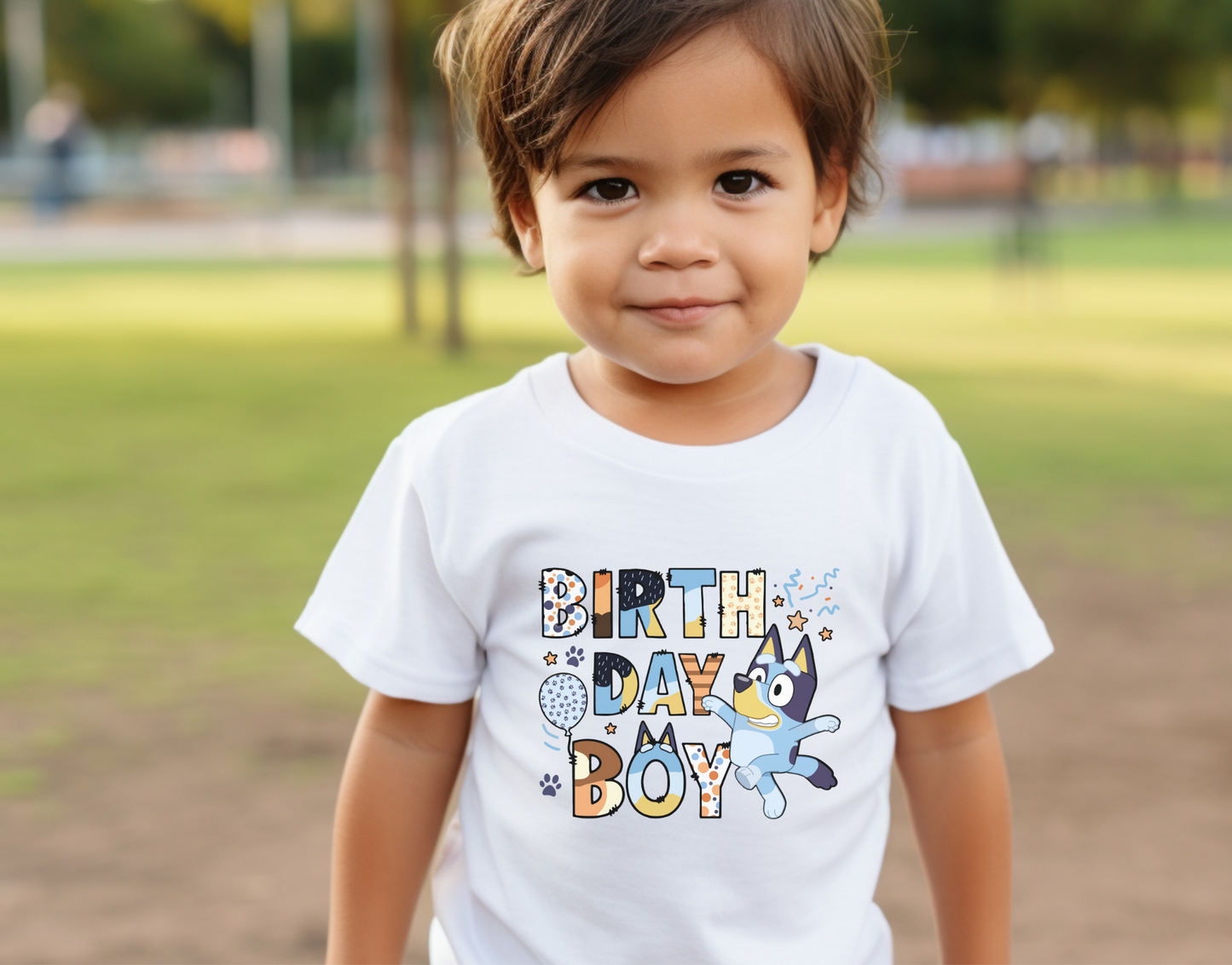 Bluey Birthday Boy Polka Dots Kids DTF Transfer