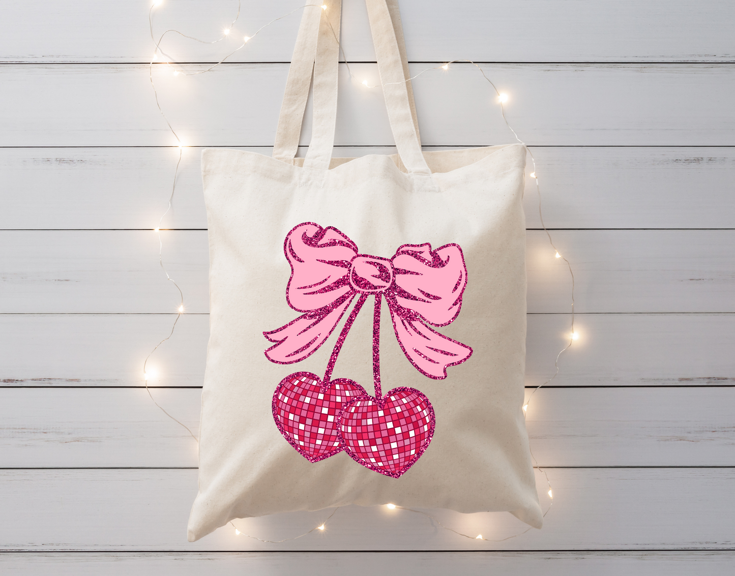 Bow Cherry Hearts DTF Transfer