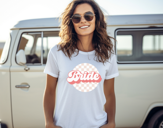 Bride Pink Plaid DTF Transfer