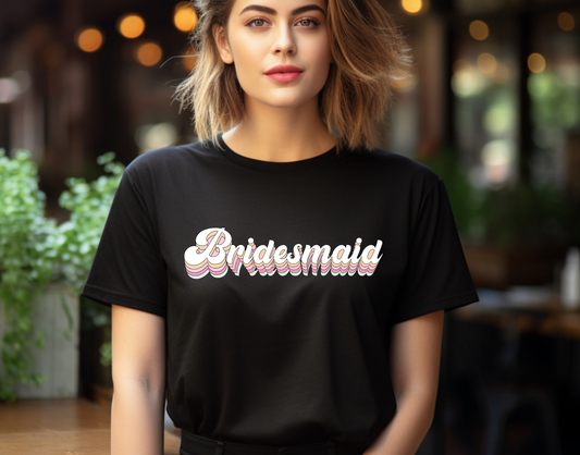 Bridesmaid Groovy Pink DTF Transfer