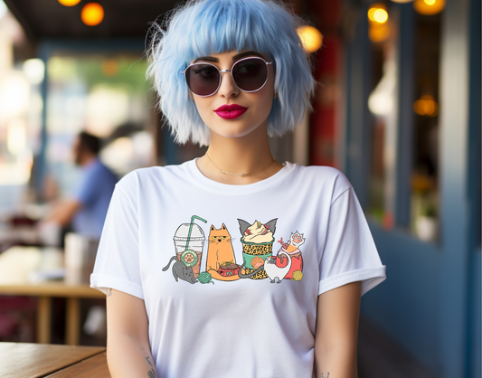 Cat Coffee Drink and Food Bowl DTF Transfer