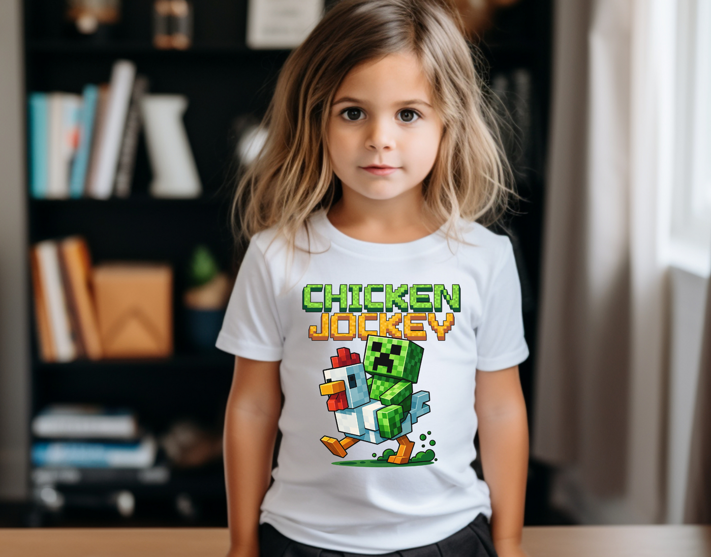 Chicken Jockey Green and Yellow Words DTF Transfer