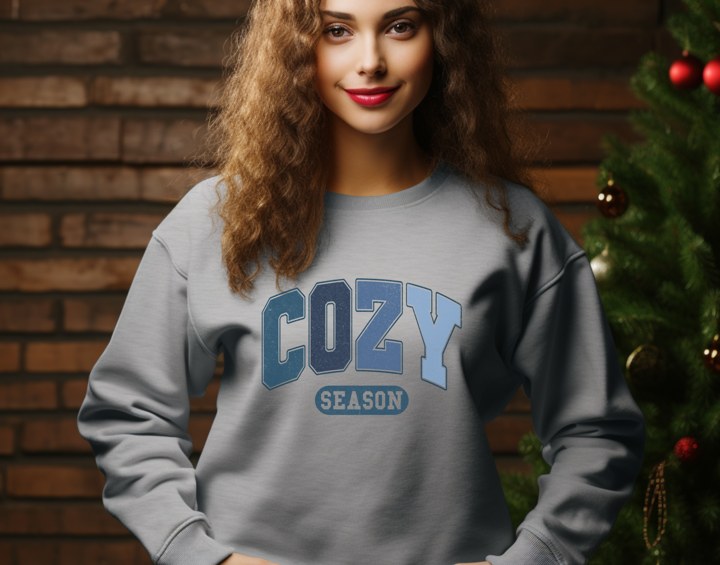 Cozy Season Blue Distressed DTF Transfer