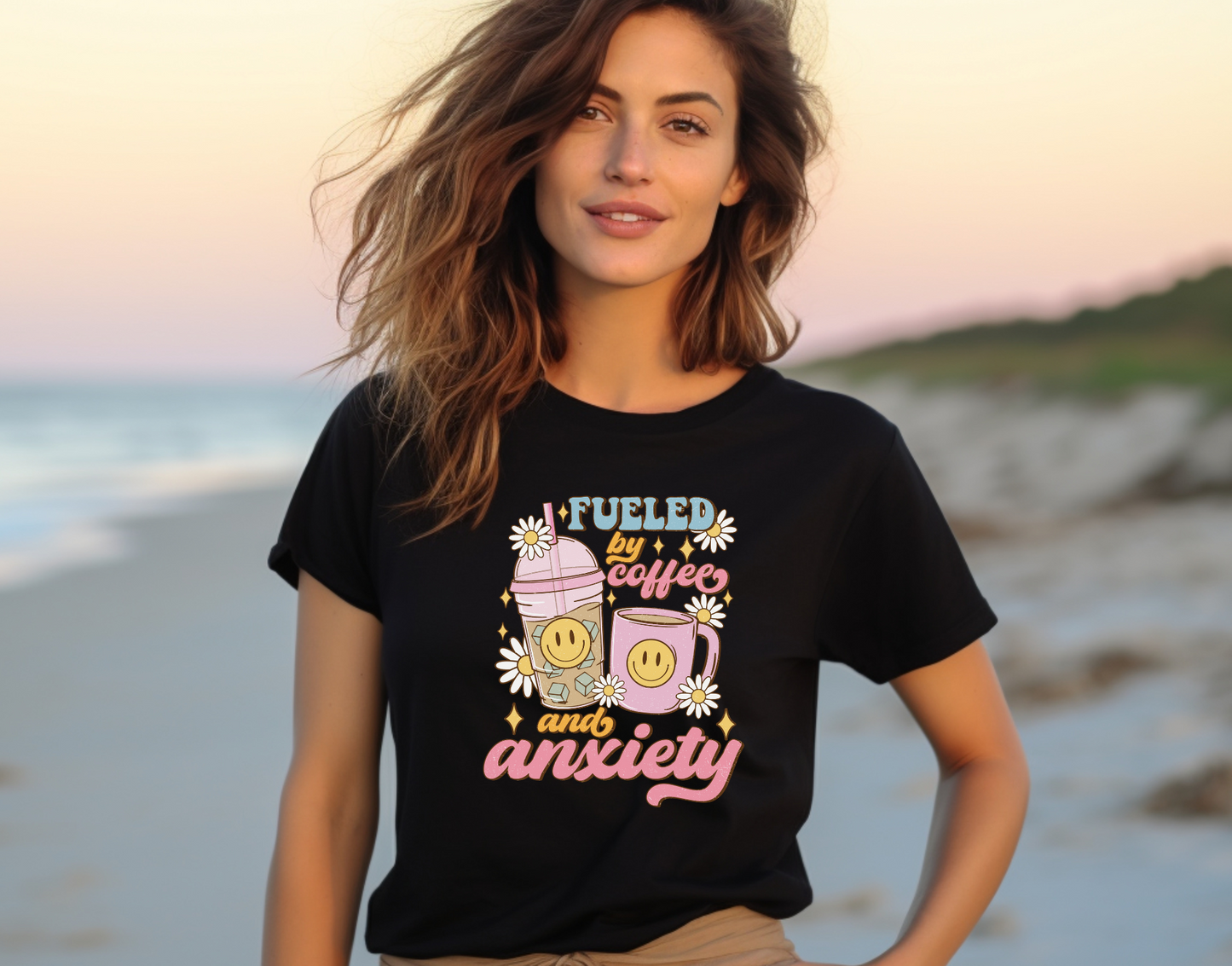 Fueled by Coffee and Anxiety DTF Transfer