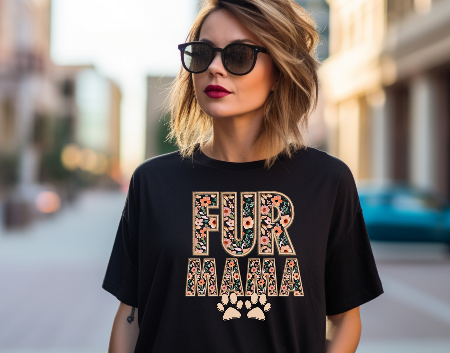 Fur Mama Paw Faux Stitch DTF Transfer