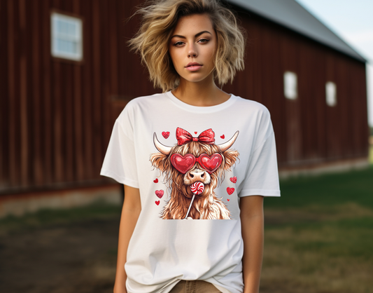 Highland Cow Valentines DTF Transfer