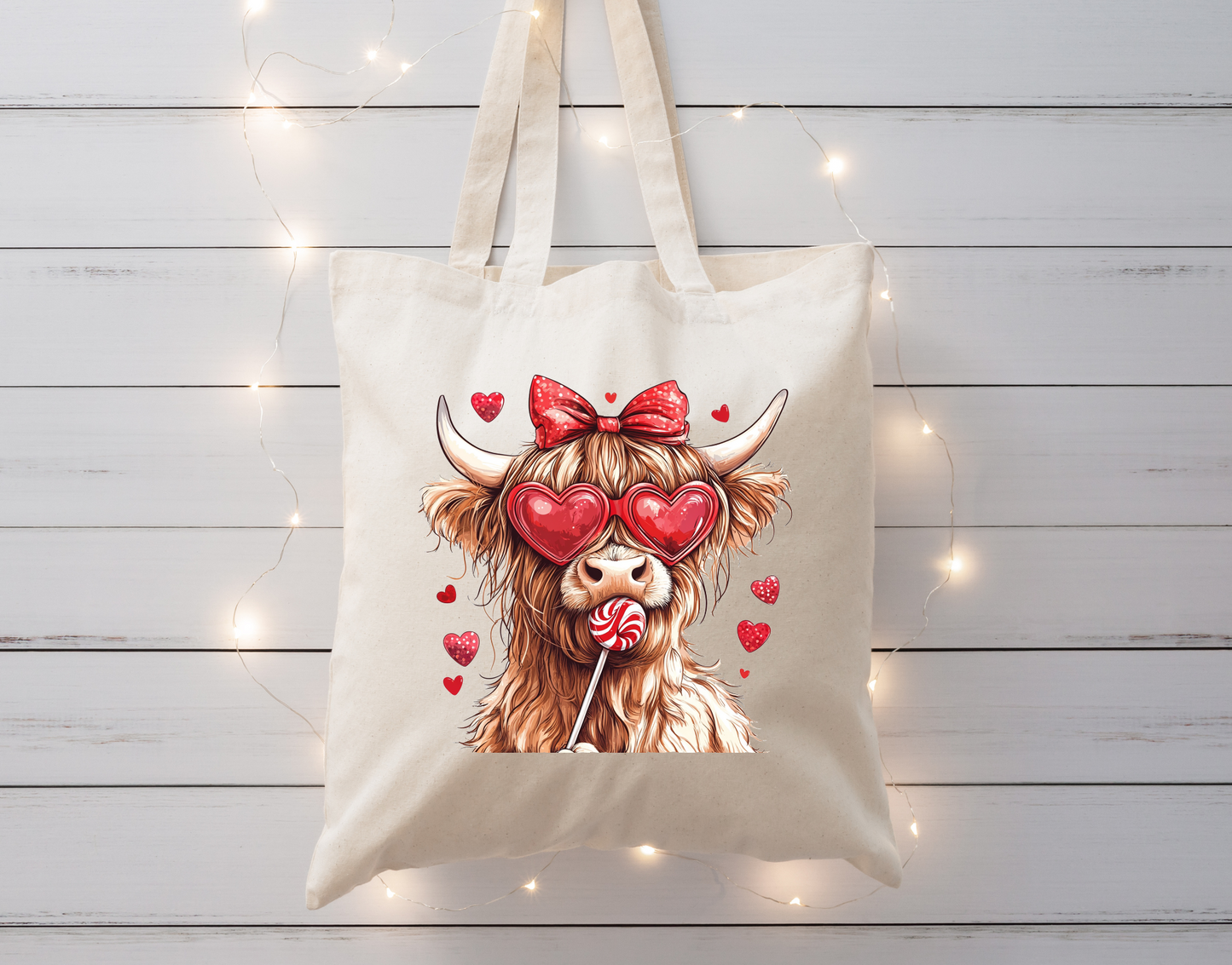 Highland Cow Valentines DTF Transfer