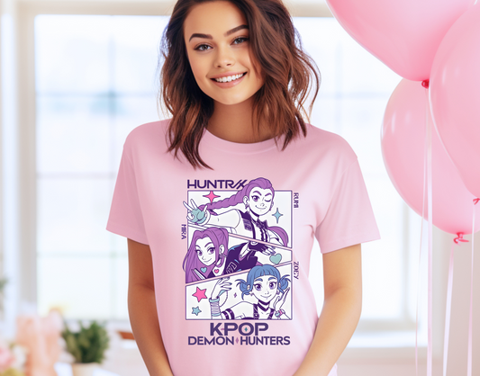 Huntrix Kpop DH White Purple Three Adult DTF Transfer