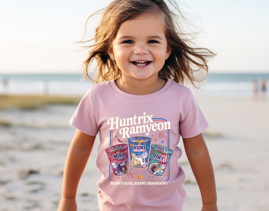 Huntrix Ramyeon Happy Fans, Happy Honmooon Kids DTF Transfer