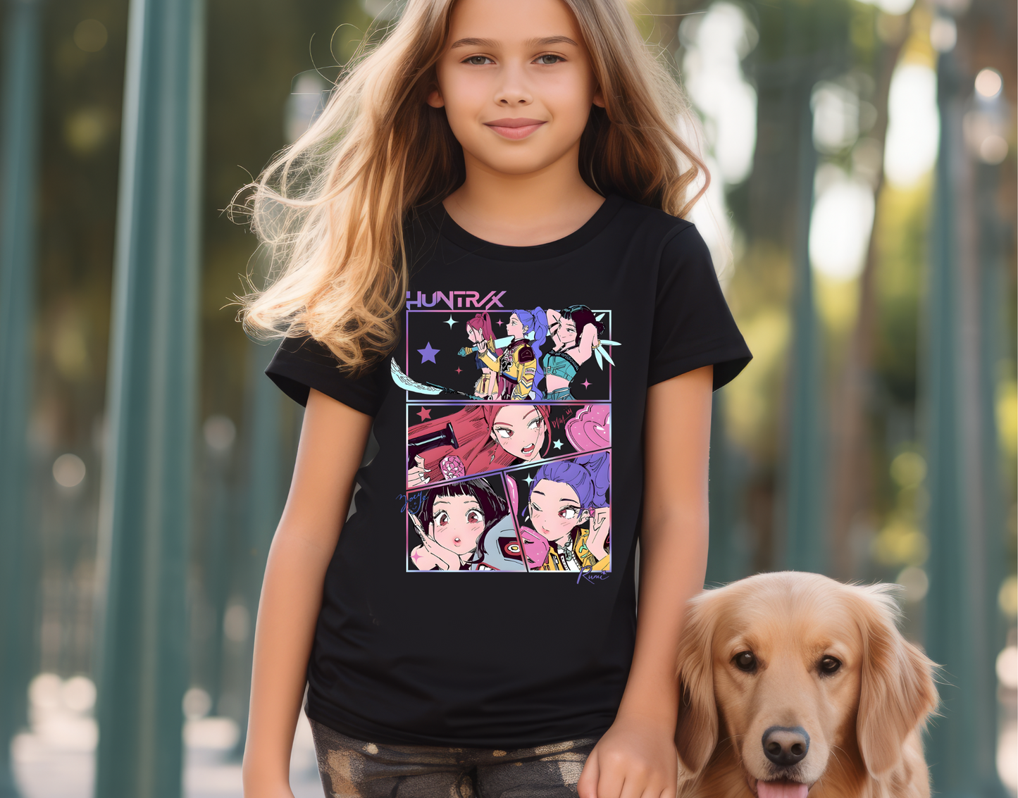 Huntrix Rectangle Sketch Four Kid DTF Transfer
