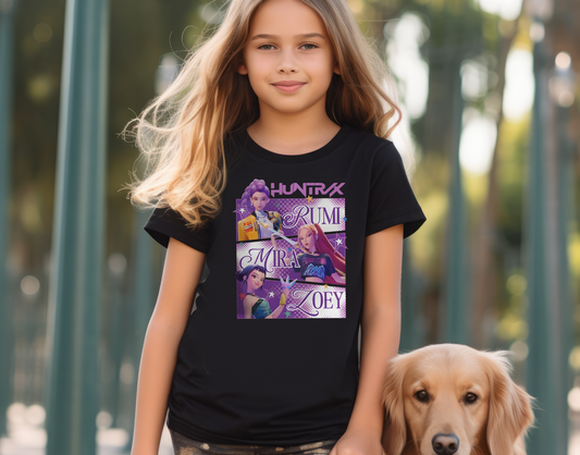 Huntrix Rumi Mira Zoey Purple Kid DTF Transfer