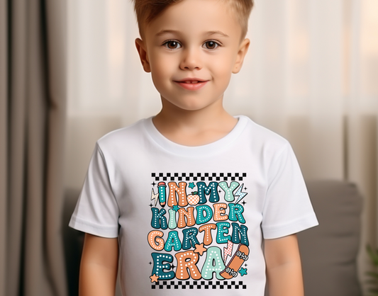 In My Kindergarten Era Blue and Orange Toddler DTF Transfer
