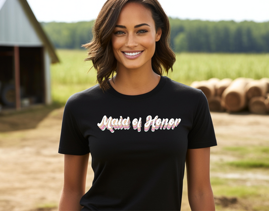 Maid Of Honor Groovy Pink DTF Transfer