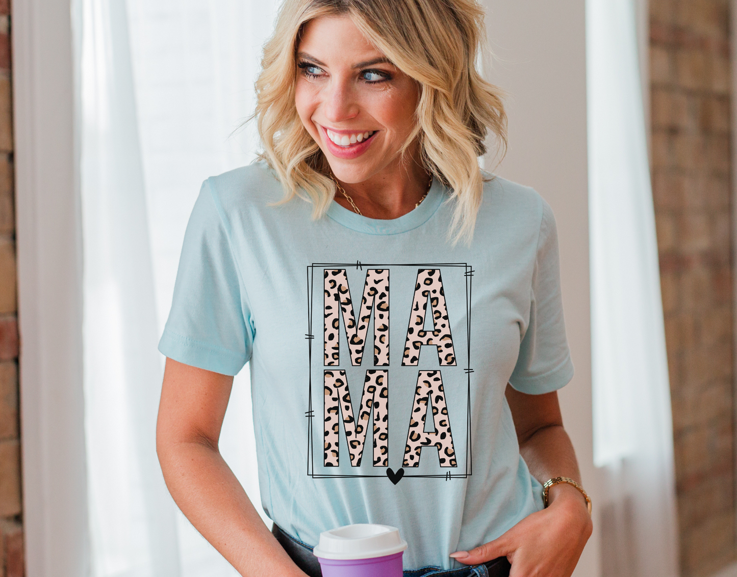 Mama Leopard Framed DTF Transfer