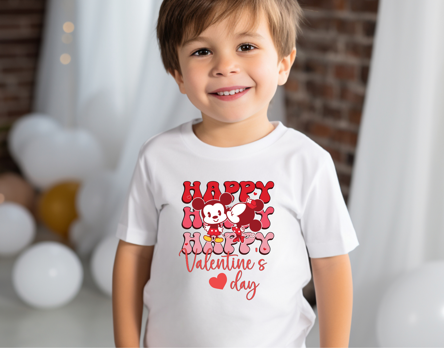 Mickey and Minnie Happy Valentines Day Kid DTF Transfer
