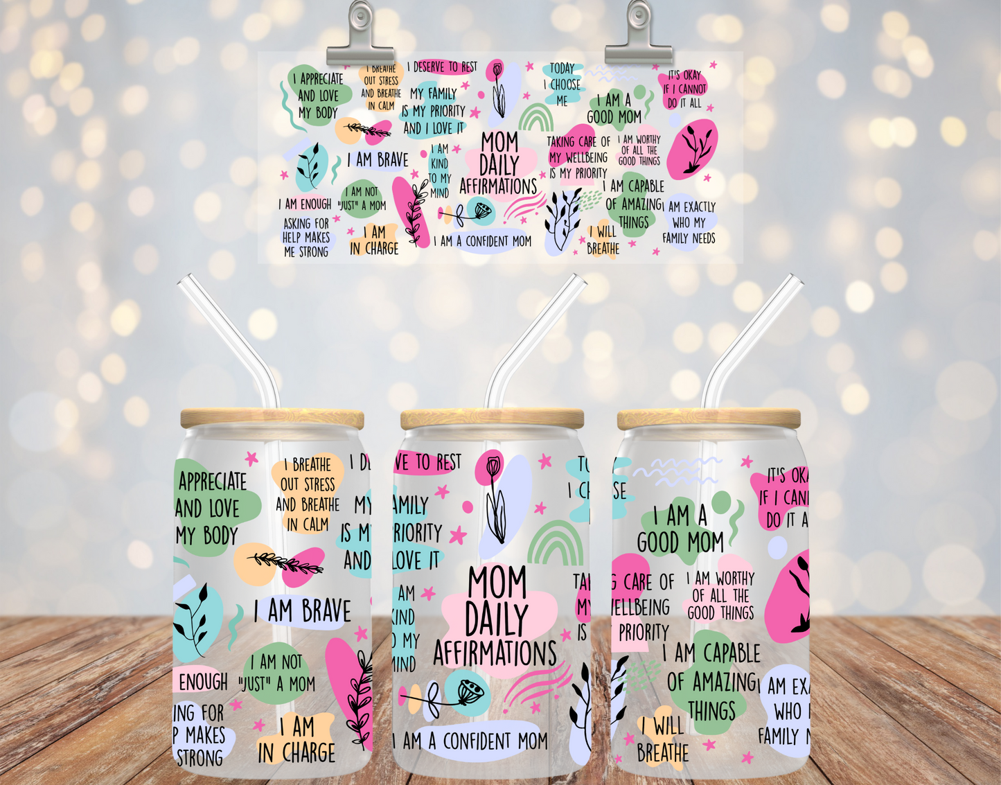 Mom Daily Affirmations UV DTF Transfer