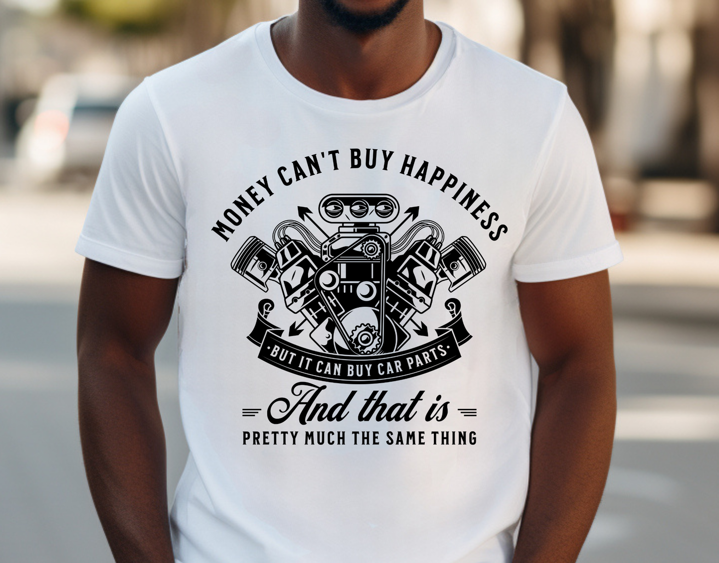 Money Can't Buy Happiness Black DTF Transfer