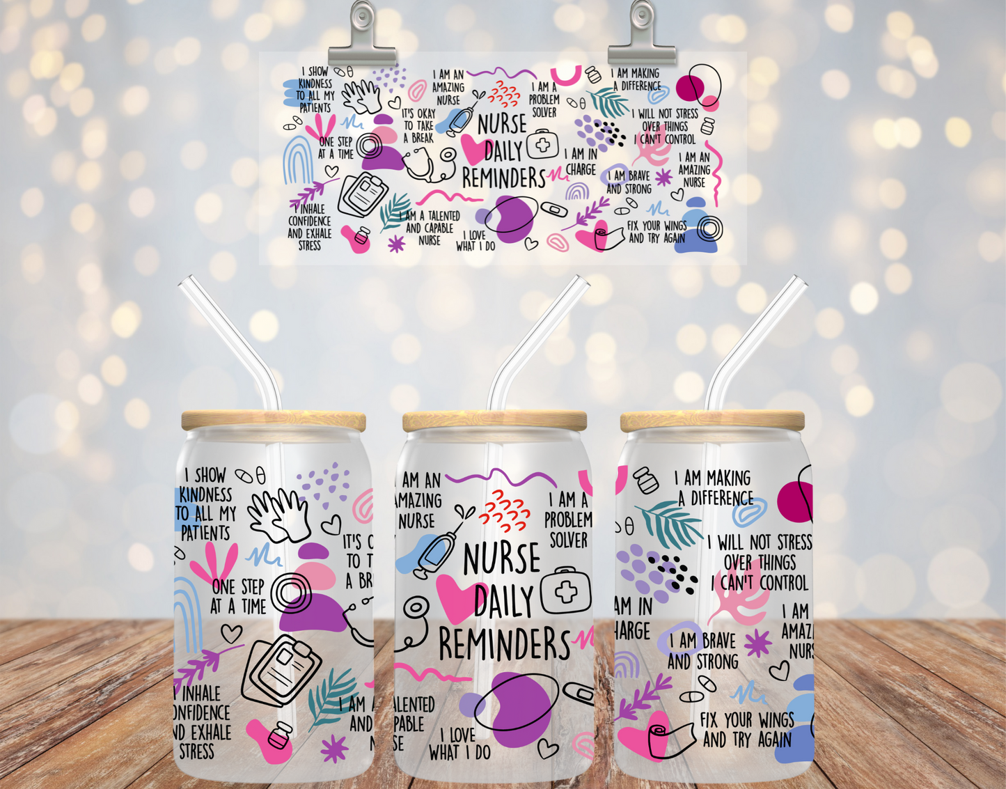 Nurse Daily Reminders UV DTF Transfer