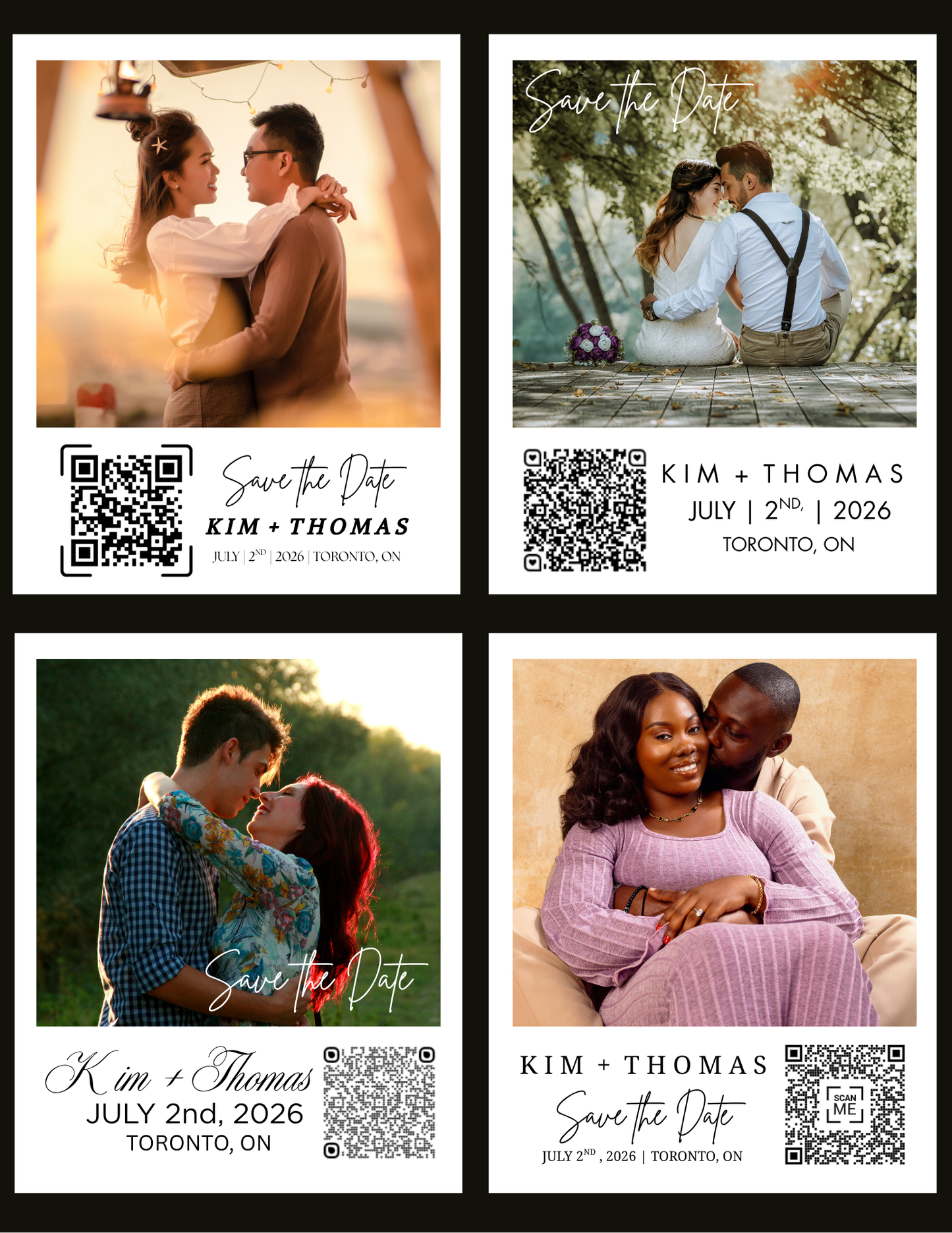 Save The Date QR Code Wedding Magnets (4 inch x 5 inch)