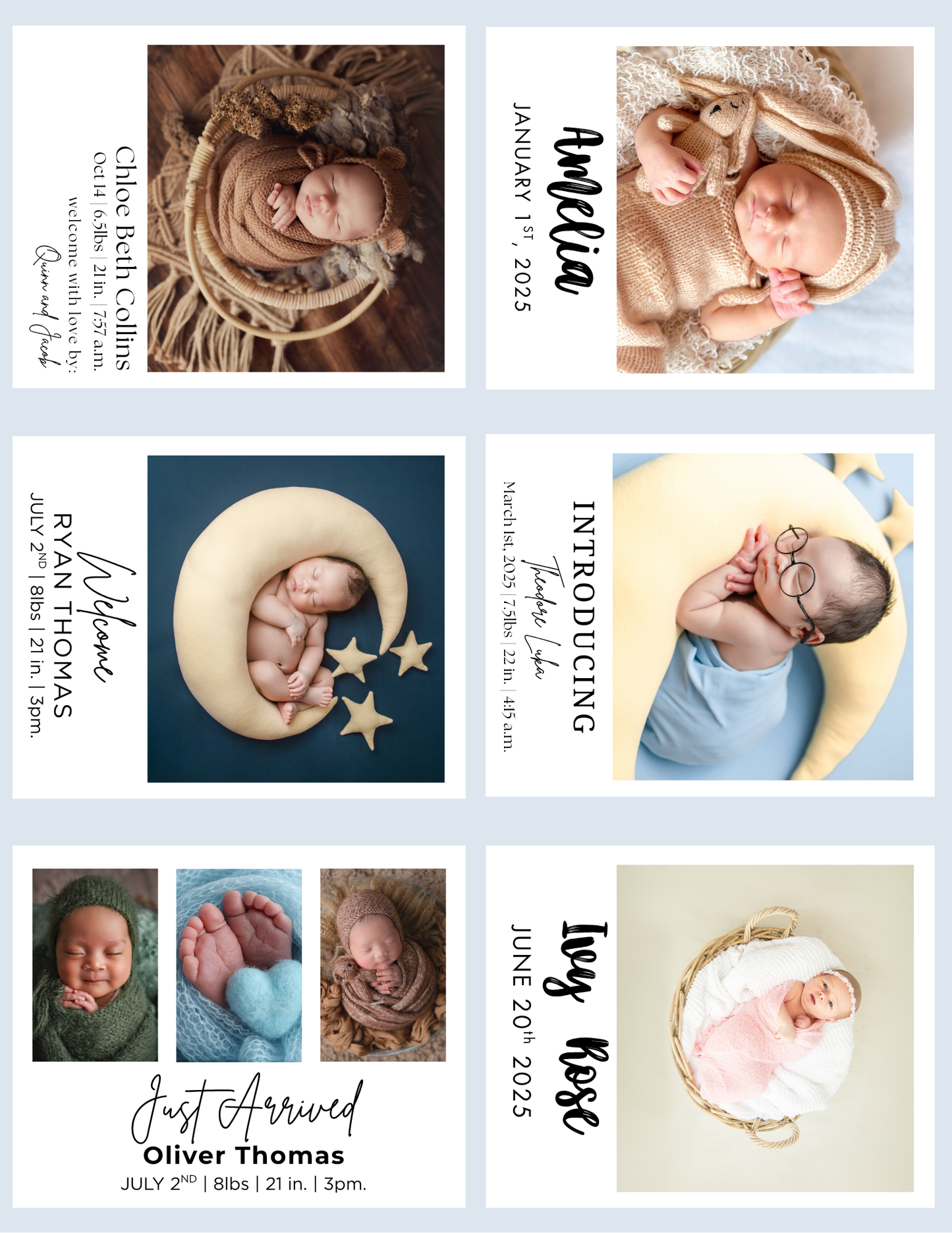 Birth Announcement Magnets (3.2 inch x 4 inch)