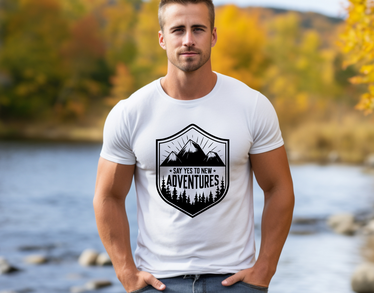 Say Yes To New Adventure Black DTF Transfer