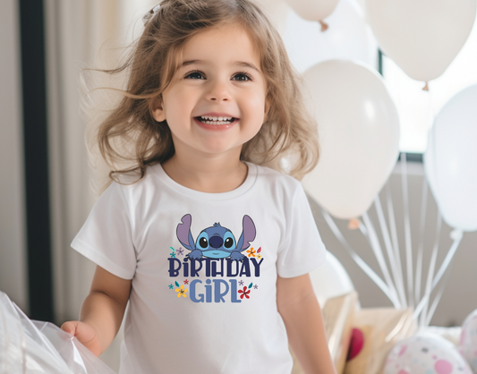Stitch Birthday Girl Kids DTF Transfer