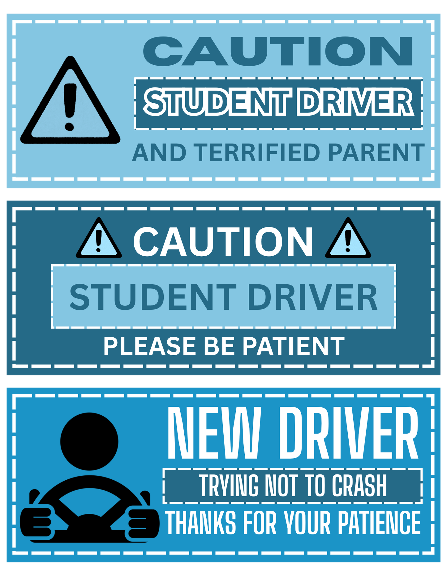 Blue Student and New Driver Magnets