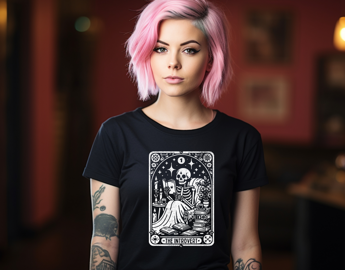 The Introvert Tarot White Distressed DTF Transfer