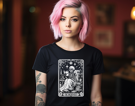 The Introvert Tarot White Distressed DTF Transfer