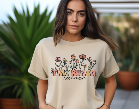 Tiny Human Tamer Flowers DTF Transfer