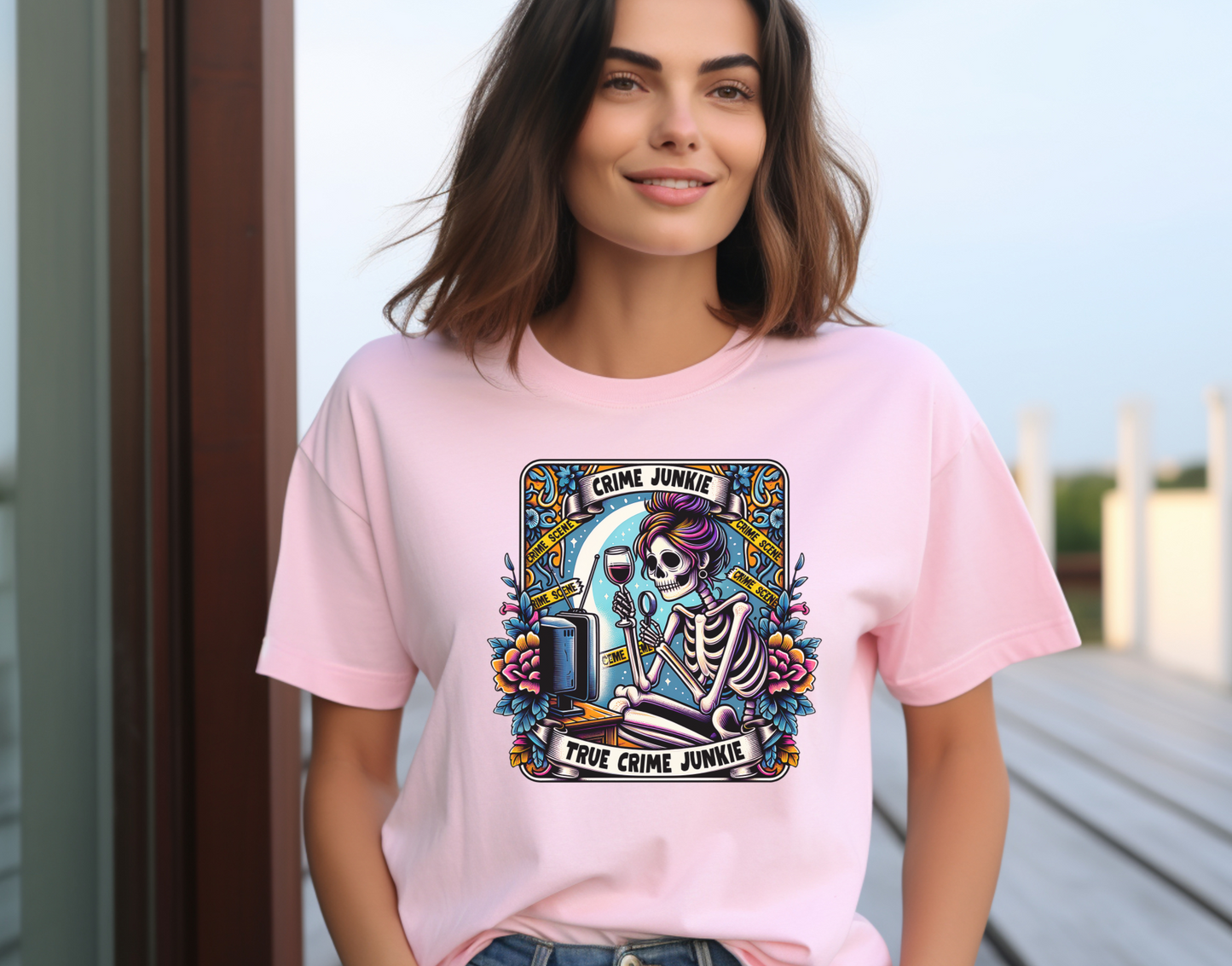 True Crime Junkie Square DTF Transfer