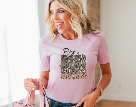 Boy Mama Four Green DTF Transfer